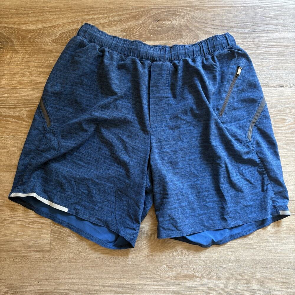 Lululemon Yoga Running Shorts Blue Athletic Performance Lined, Men's Size M